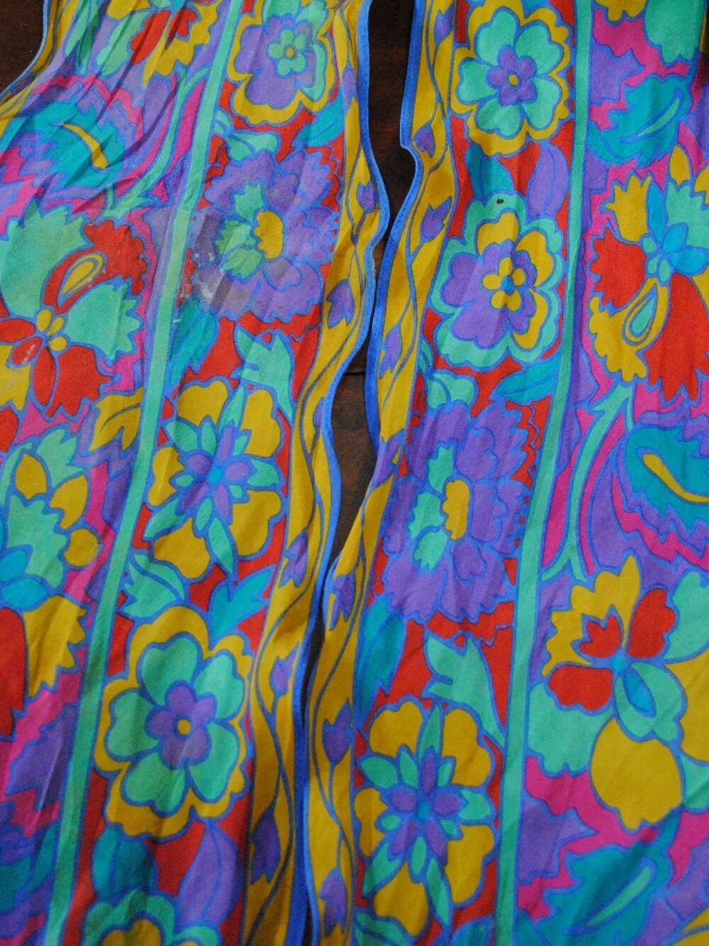 Vintage Liz Claiborne Long Skinny Floral Silk Scarf